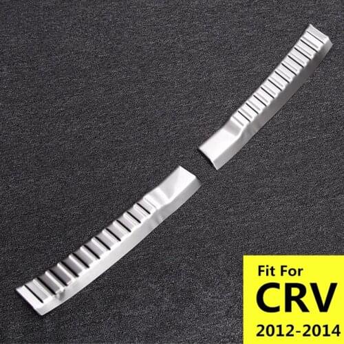Stainless Steel Rear Trunk Scuff Plate Door Sill Cover Trim 2 pcs/set For Honda CRV CR-V 2012 2013 2014
