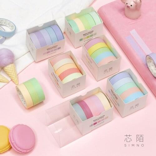 1 pcs/lot Washi Masking Tapes Macaron solid color Decorative Adhesive Scrapbooking DIY Paper Japanese Stickers