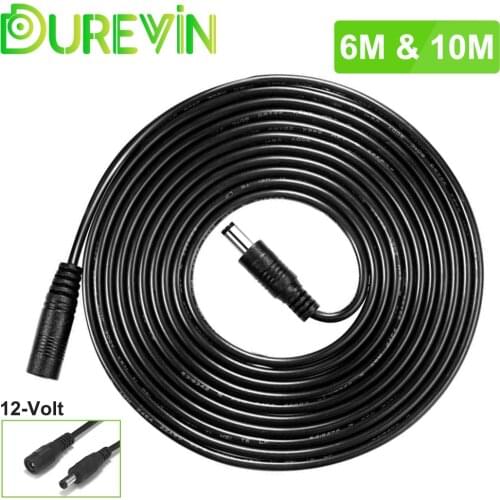 10 Meters/32.8ft Length DC 12V Power Adapter 6m Extension Cable For Security CCTV IP Camera Power Adapter 5.5x2.1mm DC Plug