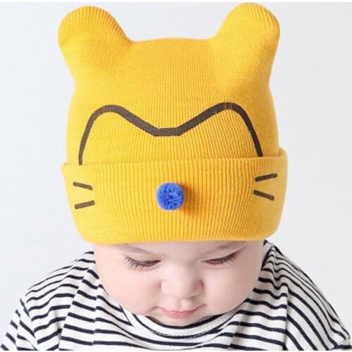 2020 Hot Sell Baby Cap& Hat Winter Korean Newborn Baby Hat Lovely Knitted Wool Children Cap Sharp Necromancer Baby Cap