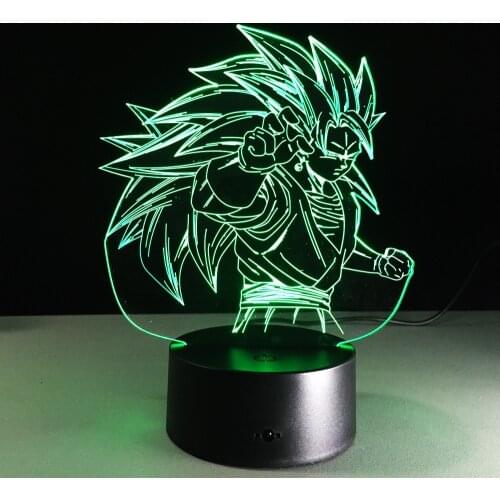 Dragon Ball 3D Night Light Son Goku Broly Jiren Shenron Anime Figure Lamp Super DBZ Vegeta Bandai Bedroom Decor Creative Lampara