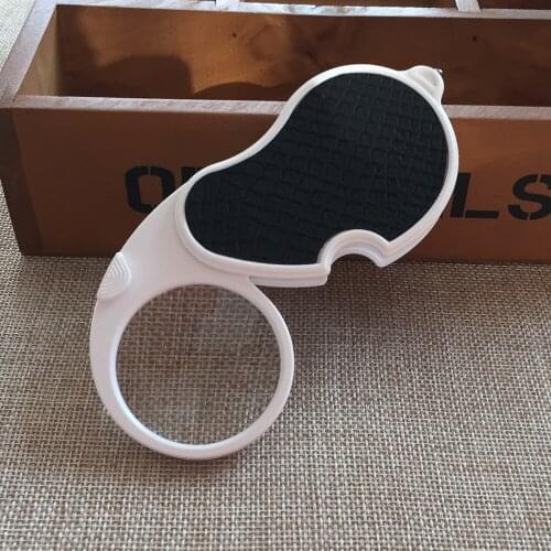 4X 42mm Mini Jewelry Diamond Triplet Loupe Eye Measure Scale Magnifier Microscope LED Light