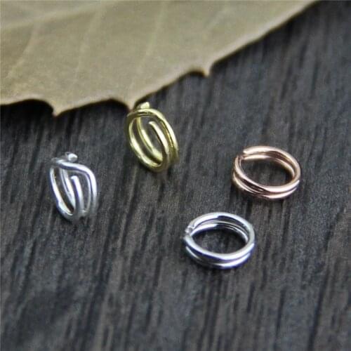 5pcs/lot 100% 925 Sterling Silver Double-layer Split Rings 5mm 4 Colors Connector Jump Rings DIY Fine Jewelry Making Accessories