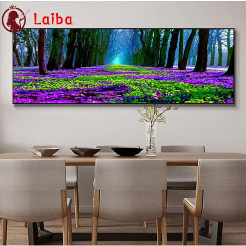 Diy 5d large diamond mosaic Natural scenery diamond painting Lavender, uncle forest view cross stitch 3d embroidery full drill