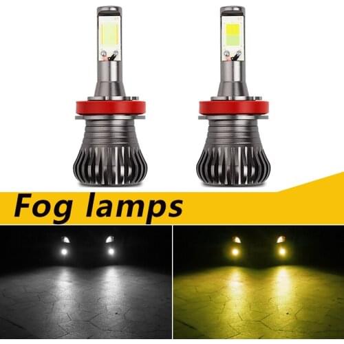 12V Car universal 2PC front fog light highlights led bulb flashing H11HB3HB4 880 881H3H7H8H9 PSX24w PSX26W yellow blue white