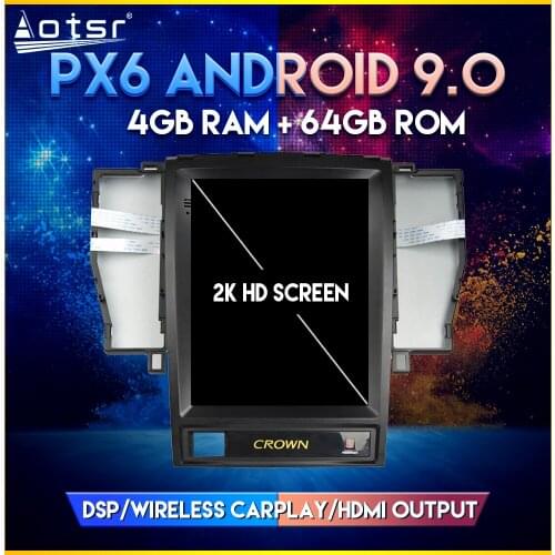 Car 4G GPS Radio For Toyota Crown 2005-2009 Android 9.0 Tesla style Vertical screen Car GPS Navigation Player CARPLAY