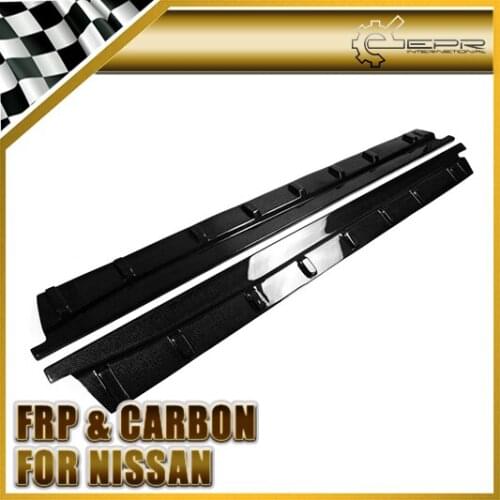 Car-styling For Nissan 2009-2010 R35 GTR Carbon Fiber Arios Style Side Skirt Under Board Glossy Fibre Door Accessories Racing
