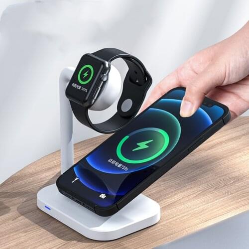 Wireless Fast Charger Holder Quick Charging Stand 10W QI Type-C 2 in 1 Station for IPhone12/11 Watch For Samsung xiaomi huawei