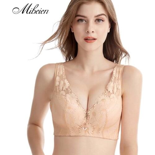 Large size bra lace no steel ring vest sports womens underwear V-neck sexy gathering 75 C D E-115C E D