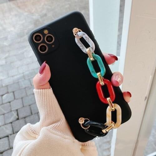 Luxury Marble Bracelet Chain Case for Alcatel 1SE 1V 1C 1X 2019 3L 2021 3C 3X 5 5V A3 Soft TPU Cover With Bracelet