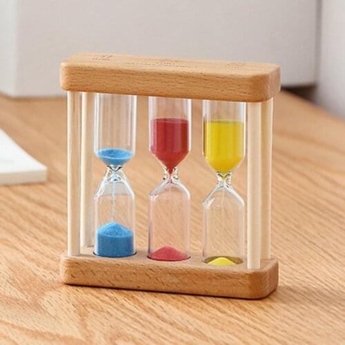 1/3/5 Minute Wooden Sand Glass Hourglass Timer Clock Home Decor Gift For Childern Simple Style