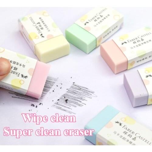 FABER CASTELL Art Macaron Color Ultra/Super Clean Eraser/Rubber Soft Less Crumb Erasers for Students Exam Special Eraser 187038