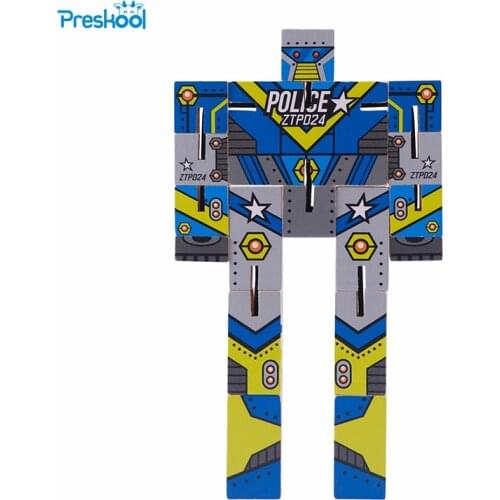 Brain Teaser Toy 3D Wood Puzzle Police Lock Shape Change China Traditional Preschool Brinquedos Juguets