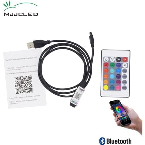 IR 24 Keys Wireless Remote Controller Bluetooth RGB Sound Controller USB DC 5V 6A RGB LED Strip Light Mini Music Android IOS App