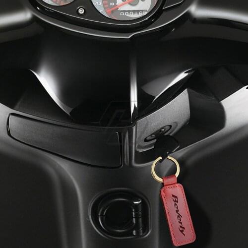 For Piaggio Beverly 300 S Scooter Key Motorcycle Cowhide Keychain Key Ring