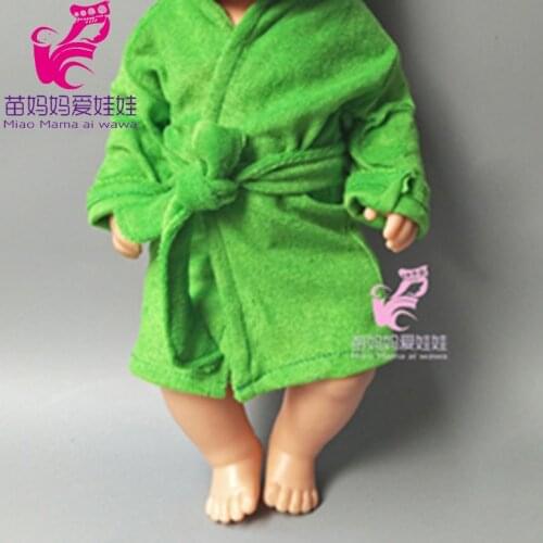Clothes for doll fits 43cm baby doll Bathrobes clothes set for 18 inch dolls Nightgown for doll girls play house gift