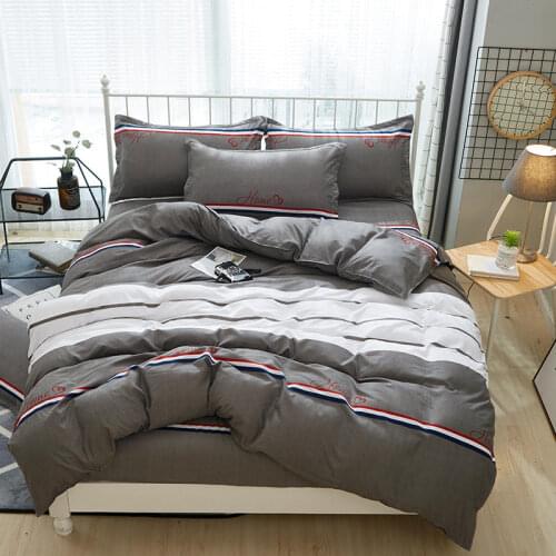 Stars Wave Stripe Letter Printed Bedding Set Linen Set Include Duvet Cover Bed Sheet Pillowcase Twin Full Queen King Size