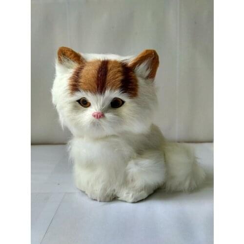 Small cute simulation cat toy polyethylene&furs cat model doll about 15x13cm 1071