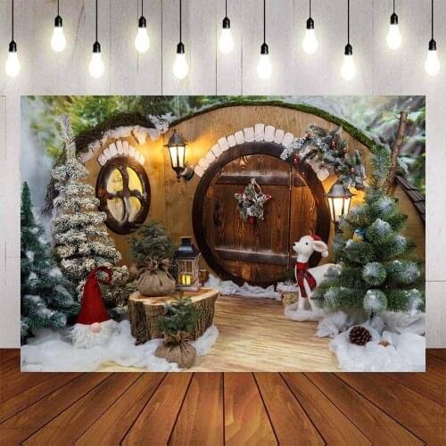 Mehofond Christmas Photography Background Winter Snow Deer Cabin Birthday Party Baby Shower Backdrop photocall Photo Studio