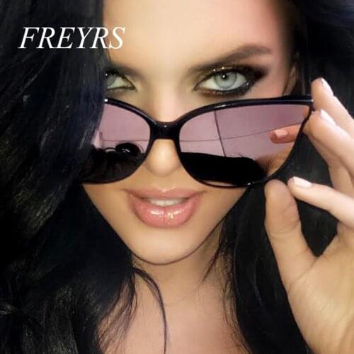FREYRS 2018 Fashion Women Luxury Flat Top Cat Eye Sunglasses Elegant Oculos De Sol Men Oversized Sun Glasses UV400 5009