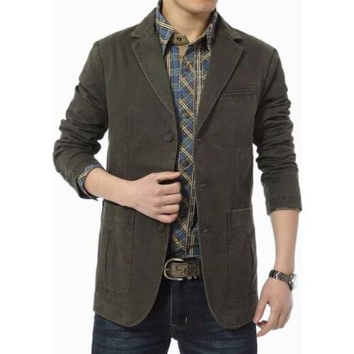 Hot Sale Blazer Jacket Men Casual Coat Men Single Breasted Slim Fit Cotton Breathable Mens Jackets Big Size M-4XL Blazer Men