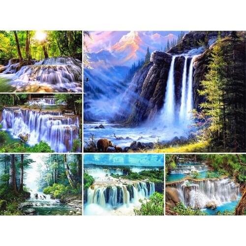 CraftArtGo 5D DIY Diamond Embroidery landscape Full Square Round Rhinestone Mosaic Painting Cross Stitch Flowers Diamond Kit