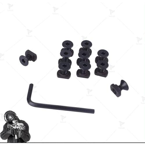 10Pcs Rail Screw And Nut Replacement Set Fit for M-LOK Rail Sections For Hunting Keymod Rail Sections Accessories