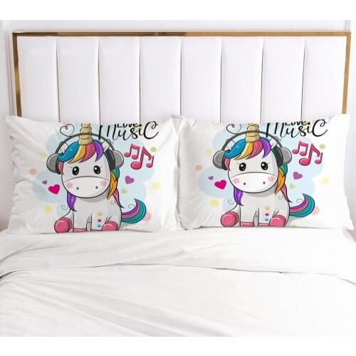 3D Unicorn Pillow Cases Cartoon Decoration Throw Pillow Cover Bedding PillowCase For Children Kids Baby Girls Boys 50x70 80x80