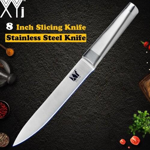 XYj Slicing Filleting Stainless Steel Knife 8'' INCH Chef Kitchen Bread Baking Cake Slicer 7'' Santoku Sushi Sashimi Knife