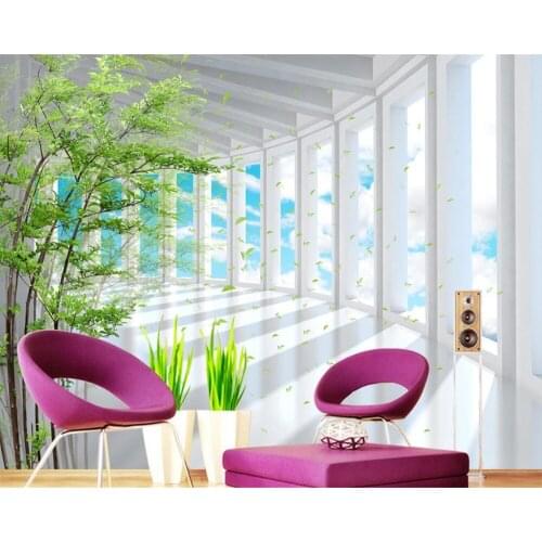 Extended space background wallpaper Custom 3d wall mural Blue sky forest landscape wallpaper mural papel de parede beibehang