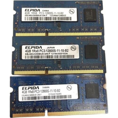 ELPIDA RAMS 4GB 1Rx8 PC3/PC3L 12800S DDR3 1600Mhz 4gb Laptop Memory Notebook Module SODIMM RAM DDR3 memoria 4GB 1600MHz 1pcs