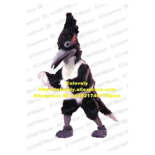 Naughty Black White Eagle Hawk Roadrunner Geococcyx Mascot Costume Adult Long Gray Sharp Mouth Clear Eyes No.5320 Free Ship