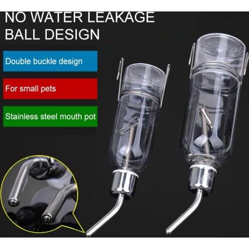 Pet Supplies Squirrel Rabbit Hamster Chinchilla Stainless Steel Drinking Fountains Water Feeder Drinking Water Bottle