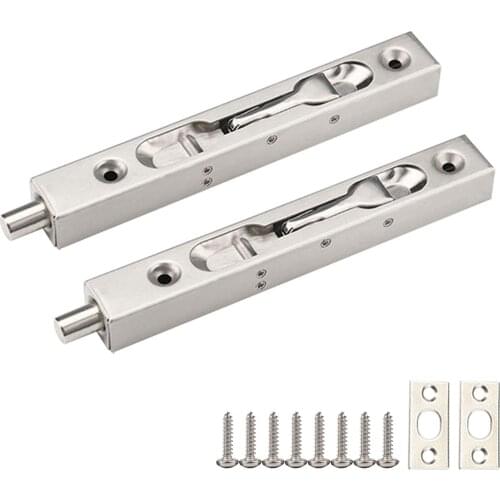 Gate Stainless Steel Heavy Duty Easy Install Safety Slide Bolt Home Improvement Brushed Silver Anti Theft Concealed Door Latch