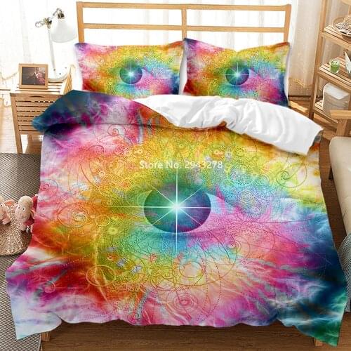 Mysterious Hollow Pattern 3D Bedding Printed Home Textile Quilt Cover and Pillowcase Quilt Bedroom Decoration Deluxe Full Size