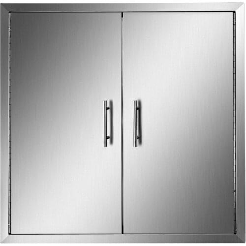 VEVOR Outdoor Kitchen Access Wall Construction Stainless Steel Flush Mount for BBQ Island Double Door Magnetic Closing System