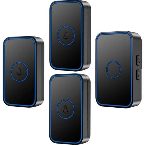 CACAZI Smart Wireless Doorbell 60 Chimes Waterproof Cordless Home Flash Door Ring Bell US EU UK Plug 3 4 5 Button 1 2 Receiver