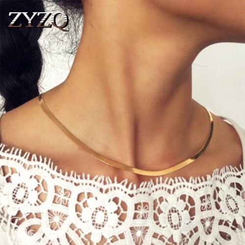 ZYZQ Bright Silver Plated Choker For Women Soft Metal Design Punk Unisex Accessories Jewelry Wholesale Lots&Bulk Hot Selling