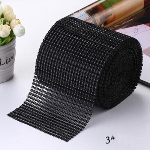1Yards 4.75" Width Black Sparkling Diamond Mesh Wrap Crystal Rhinestone Ribbon Wedding Home Decoration DIY Accessories