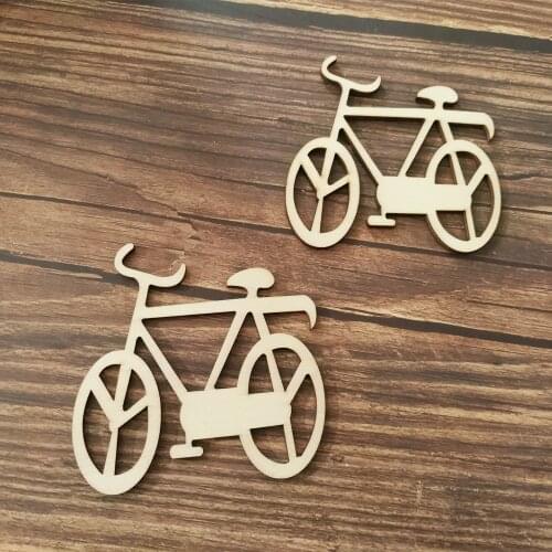 10PCS Simple Wooden Bike Bicycle DIY Modern Decoration Crafts Home Room Figurines Miniatures