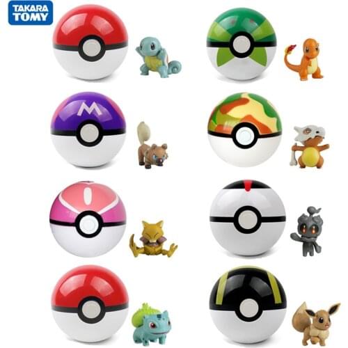 15 Styles Pokemon Anime Figure Elf Ball Pikachu Eevee Squirtle Abra Jangmo-o Toy Model For Children birthday gifts