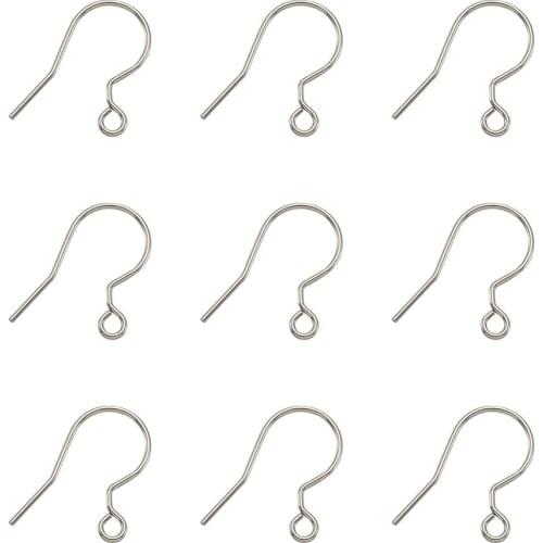 20pcs Stainless Steel Earring Hooks For DIY Jewelry Earring Findings Making 18.5x16.5x0.5mm