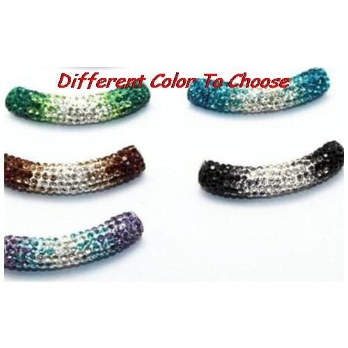 30 pcs/lot 45cm hryt3 clay pave disco bead bracelet necklace gradient beads long bending Tube Bead making diy crystal
