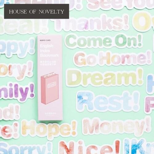 30 pcs/pack Colorful English Words Greetings Bookmark Paper Bookmark Promotional Gift Stationery Film Bookmark
