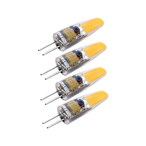 4 X HRSOD LED COB G4 1.5W 1pcs COB Epistar 190-210lm Warm White 2800K Decorative Bi-pin Lights DC/ AC 12V