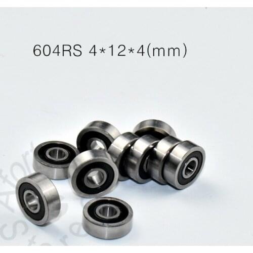 604 604RS 4*12*4(mm) 10pieces bearing free shipping ABEC-5 bearings rubber Sealed Bearing chrome steel bearing 604 604RS