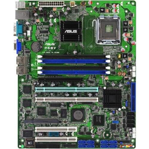 ASUS P5BV/SAS Socket 775 Intel 3200 Original System Motherboard DDR2 Core 2 Duo/Xeon/Pentium 4 Cpus PCI-E 16X VGA SATAII ATX