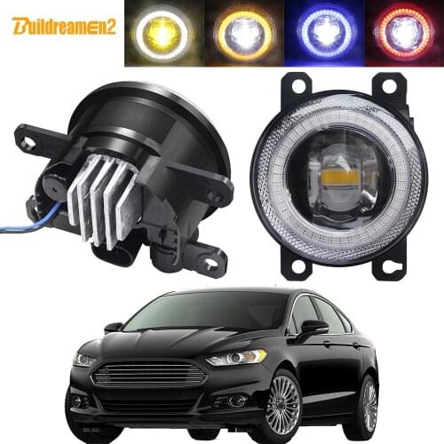 2 X Car Fog Light Assembly LED Lens Angel Eye Daytime Running Lamp DRL 30W 8000LM 12V For Ford Mondeo Fusion 2013 2014 2015 2016