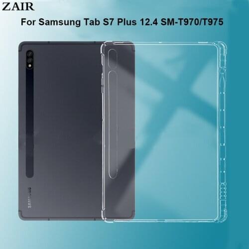 Case For Samsung Galaxy Tab S7 Plus 12.4'' SM-T970 SM-T975 SM-T976B Cover Soft Silicon TPU Protection Shell With Pencil Holder