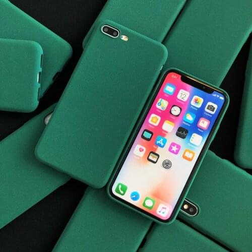 Black Green Matte Phone Case For iphone 12 11 Pro XS Max XR X 8 7 6S 6 Plus SE 2020 Silicone Cases Solid Color Soft Back Cover